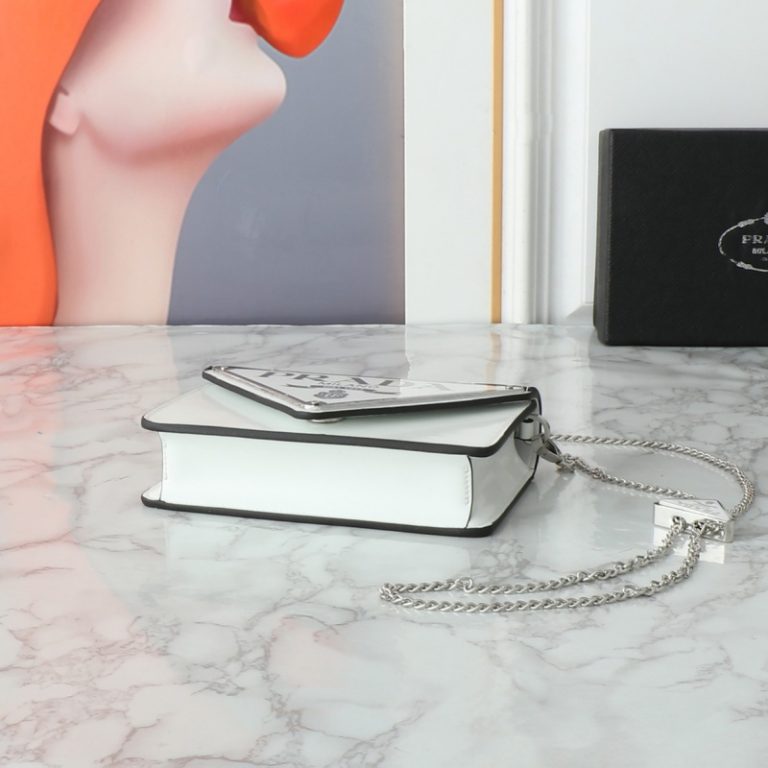 Prada Spazzolato Triangle Logo Chain Bag-4