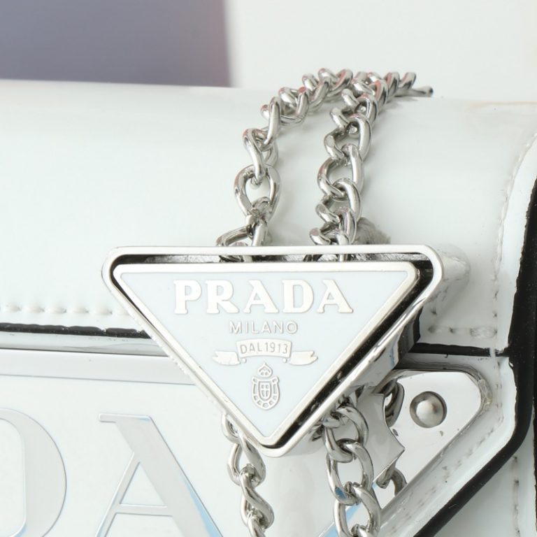 Prada Spazzolato Triangle Logo Chain Bag-5