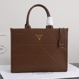 High quality Prada Men Women shopping bag Triangle embroidery design Handbag Large capacity 39*31*10CM LB484