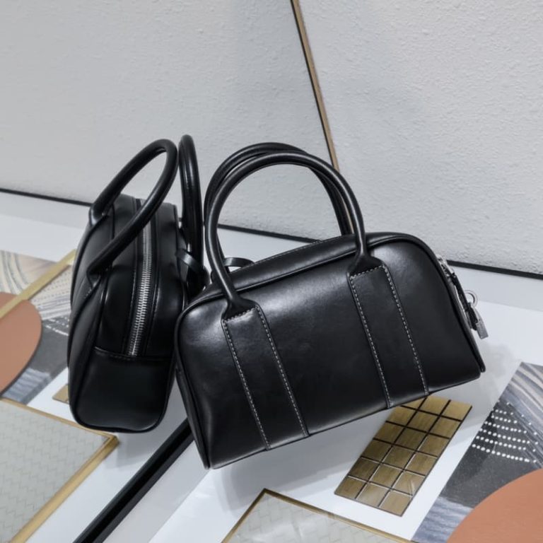High quality Prada Boston handbag Women handbag Front iconic logo pattern-2