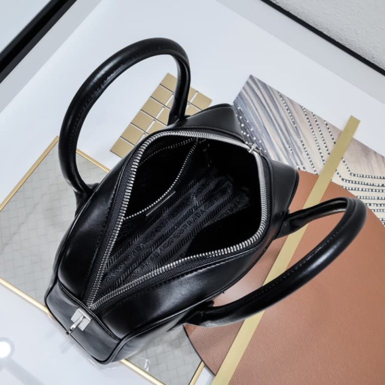 High quality Prada Boston handbag Women handbag Front iconic logo pattern-5