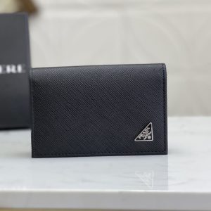 High quality Prada men card holder small wallet front iconic logo pattern 11*6.5CM LB513(3)