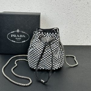 High quality Prada mini bucket bag women shoulder bag full of diamonds decoration 9*6*9CM LB493