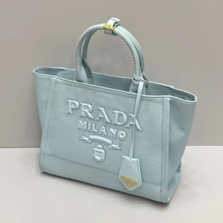 High quality Prada unisex canvas handbag The front logo pattern is equipped with a small tag-1