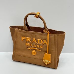 High quality Prada unisex canvas handbag The front logo pattern is equipped with a small tag 31*24*13CM LB488(2)