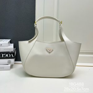 High quality Prada unisex dumpling bag tote bag handbag front iconic logo pattern 28*20.5*7.5CM LB490