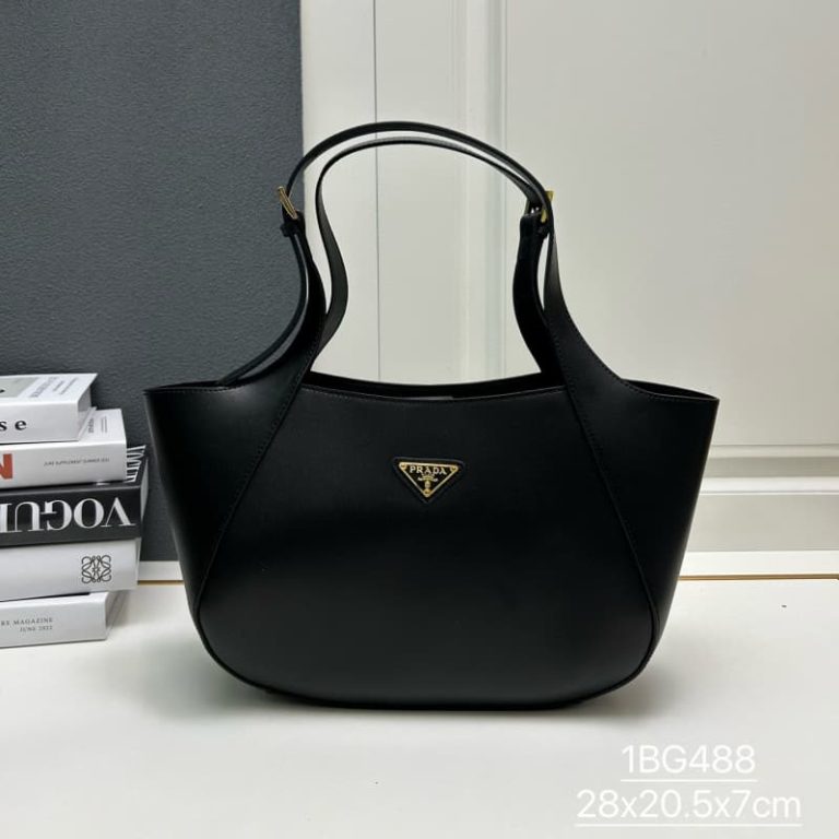 High quality Prada unisex dumpling bag tote bag handbag front iconic logo pattern-3
