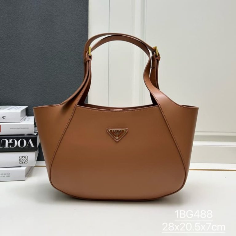 High quality Prada unisex dumpling bag tote bag handbag front iconic logo pattern-5