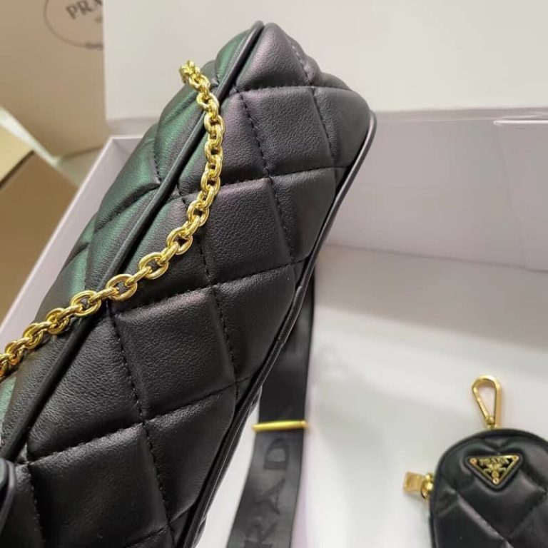 High quality Prada women crescent shoulder bag handbag front iconic logo pattern-4