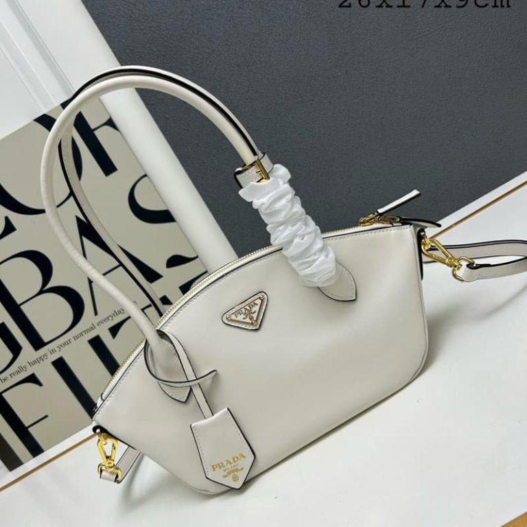 High quality Prada women dumpling bag handbag front iconic logo pattern-1