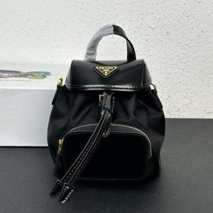 High quality Prada women shoulder bag large capacity backpack front iconic logo pattern LB495