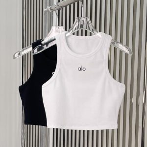ALO new summer and autumn ribbed elastic sports vest for sports girls with a sweet summer look FZ389