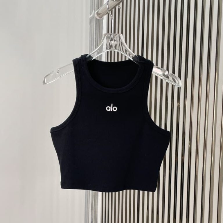ALO new summer and autumn ribbed elastic sports vest for sports girls with a sweet summer look-4