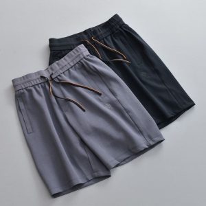 Loro Piana new cotton blended air cotton flat waist shorts casual and versatile casual and lazy style FZ393
