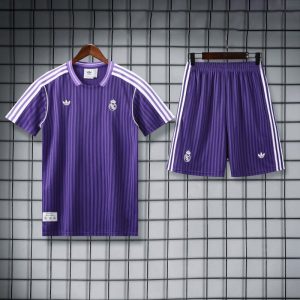 Spain-La Real Stripes Purple Training Suit Summer Sportswear GS003