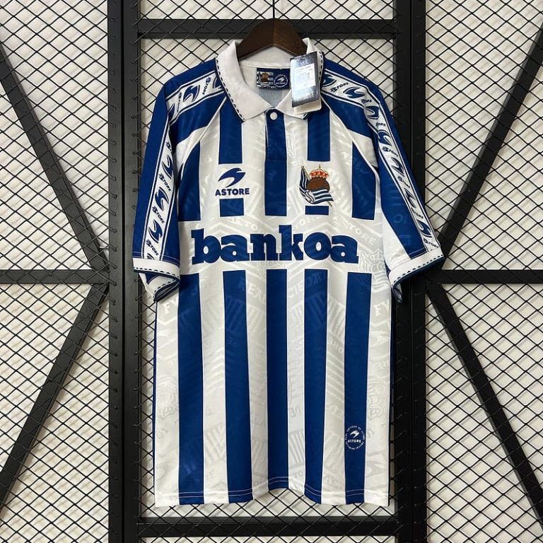 Spain-La Real Real Sociedad home retro jersey Summer Sportswear GS029-1