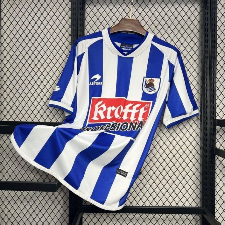 Spain-La Real Sociedad home retro jersey Summer Sportswear GS037-1