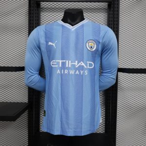 UK-Premier League MCI home long sleeve player version jersey jersey Summer Sportswear GS095