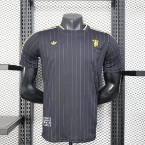 UK-Premier League MNUBlack-White Retro Model Player Version jersey Summer Sportswear GS076