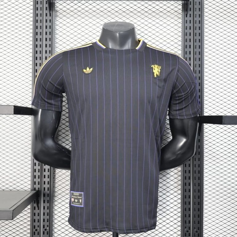 UK-Premier League MNU Black Retro Model Player Version jersey Summer Sportswear GS076-3