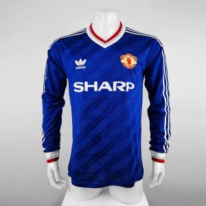 UK-Premier League MNU away blue long sleeve jersey Summer Sportswear GS081