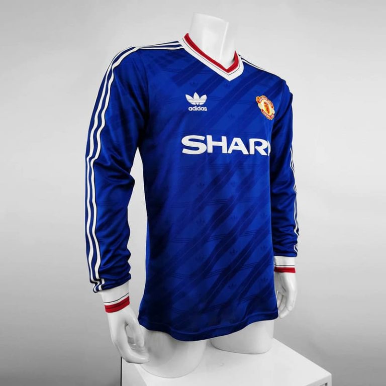 UK-Premier League MNU away blue long sleeve jersey Summer Sportswear GS081-3