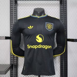 UK-Premier League MNU third Away black long sleeve player version jersey jersey Summer Sportswear GS078