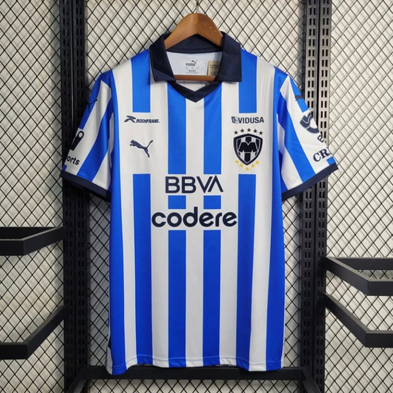 Mexico-Liga MX Monterey home Blue and White Stripes jersey Summer Sportswear GS190-1