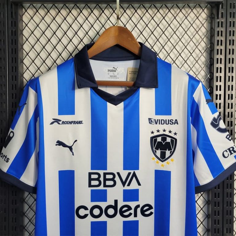 Mexico-Liga MX Monterey home Blue and White Stripes jersey Summer Sportswear GS190-3